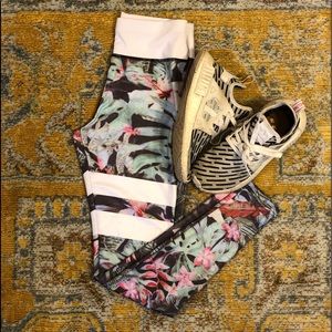 🌴Tropical Botanical Floral Print Yoga Leggings🐬